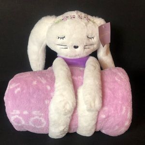 New Ballerina Bunny purple with blanket plush gif…